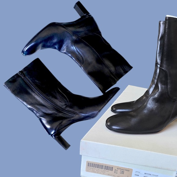 Cole Haan Shoes - Vintage New In Box Cole Haan Leather Black Short Boots Size 9‎